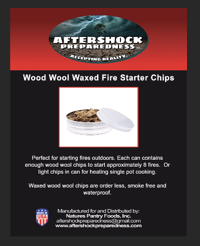 Wood Wool Waxed Fire Starter Chips up