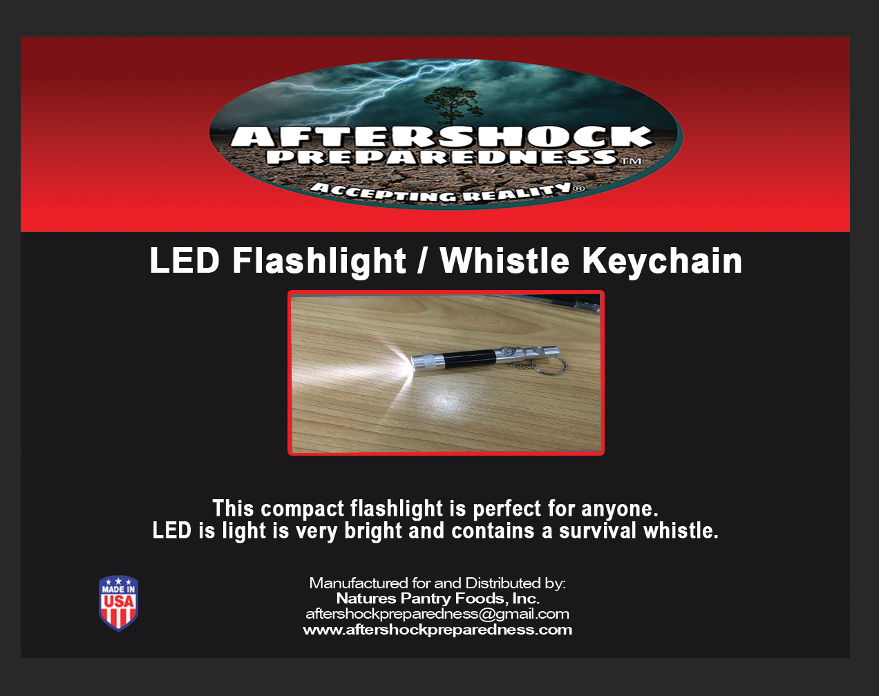 Flashlight hot sale whistle keychain