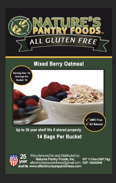 Mixed Berry Oatmeal Bucket ( Gluten Free)