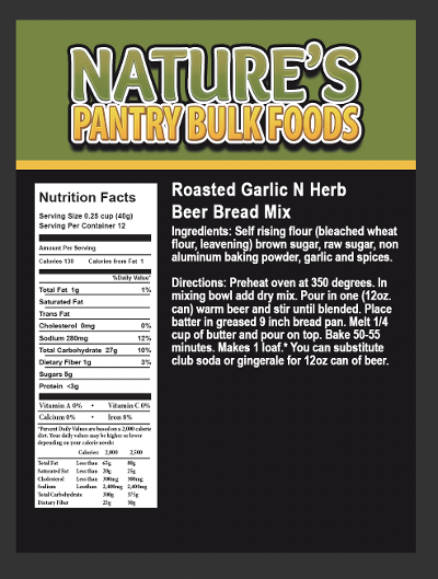 Roasted Garlic N Herb Beer Bread Mix