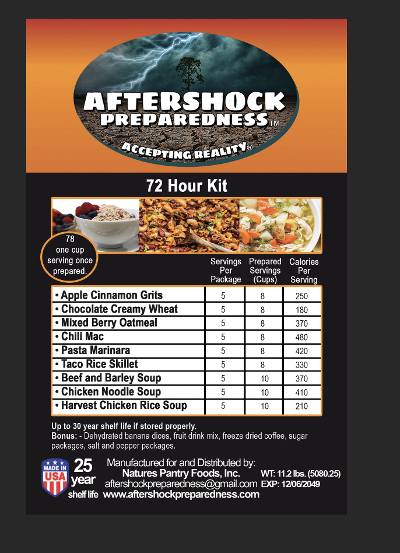 72 Hour Emergency Food Bucket