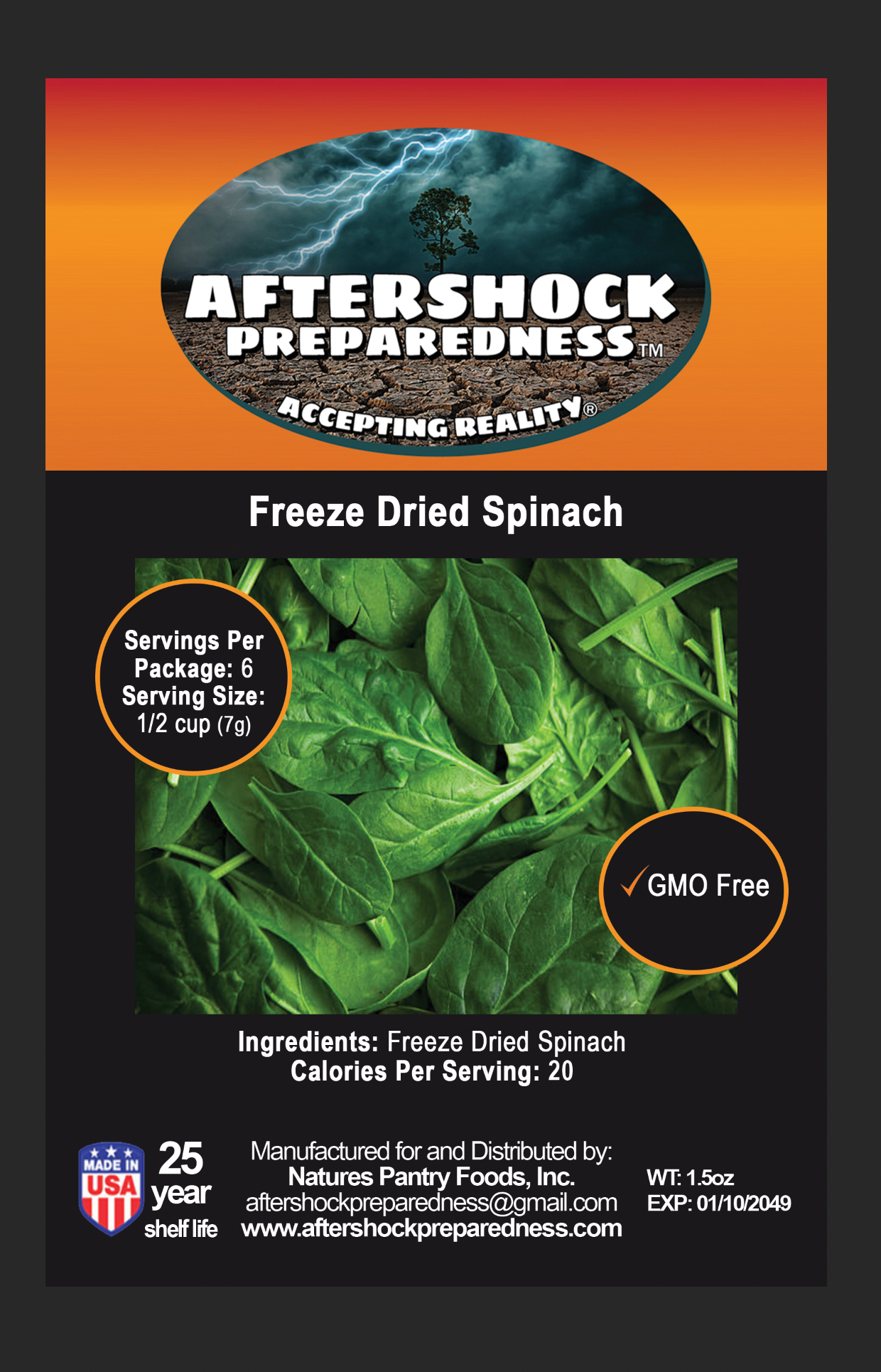 Freeze Dried Spinach