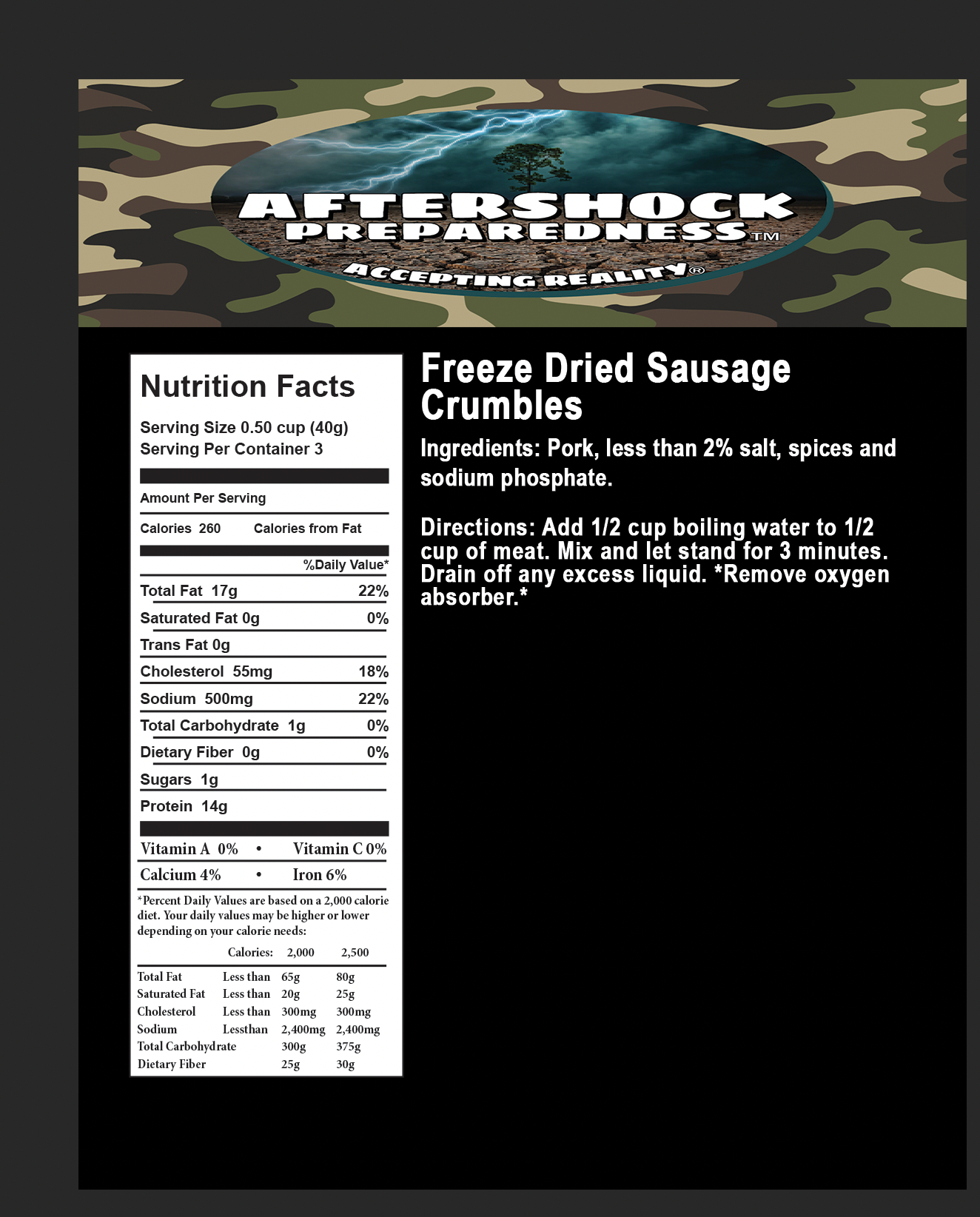 Freeze Dried Sausage Crumbles
