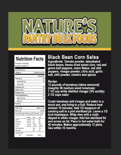 Black Bean Corn Salsa ( Canning Mix) is