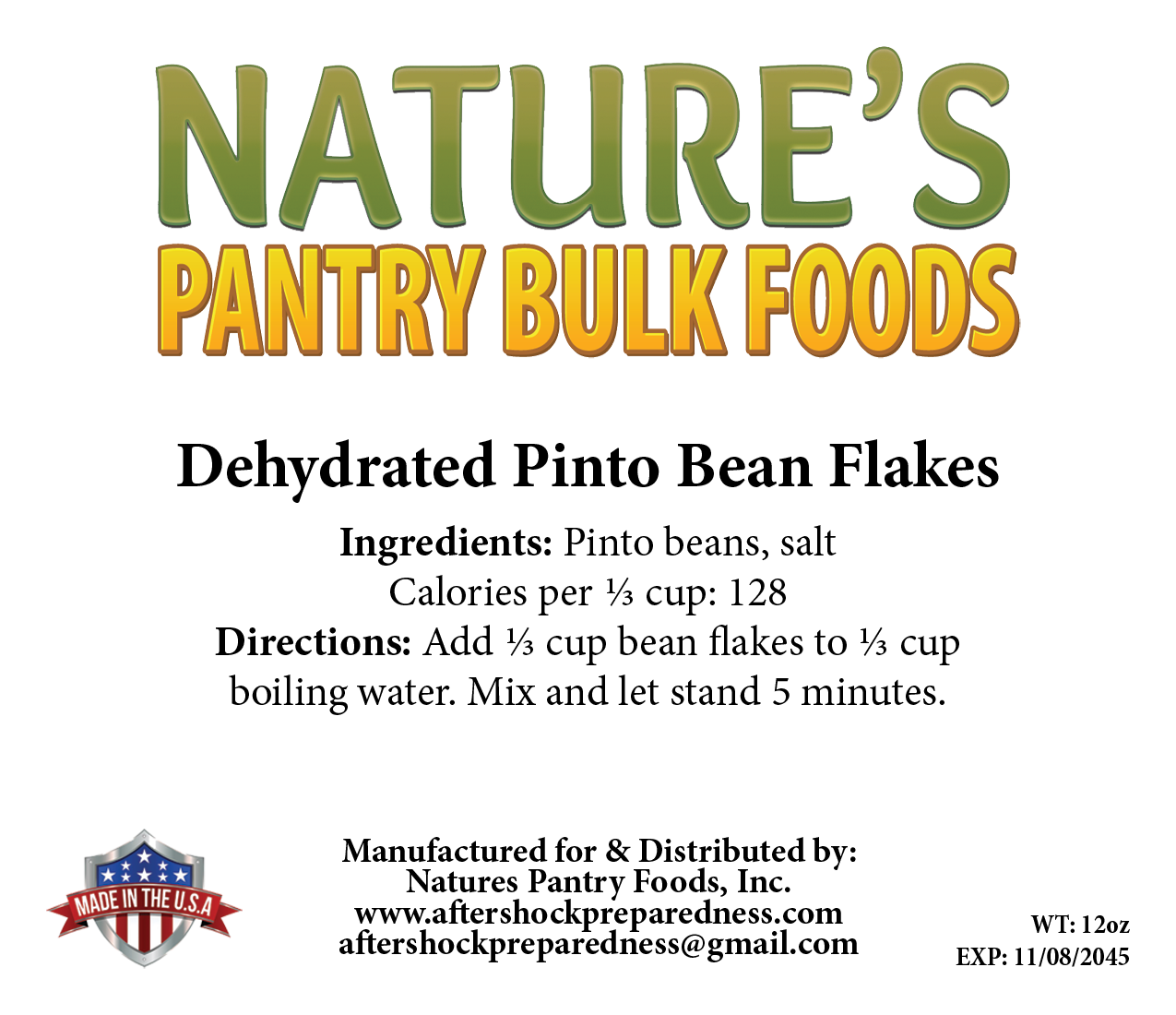 Dehydrated Pinto Bean Flake