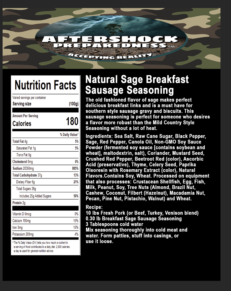 Natural Sage Breakfast Sausage Seasoning