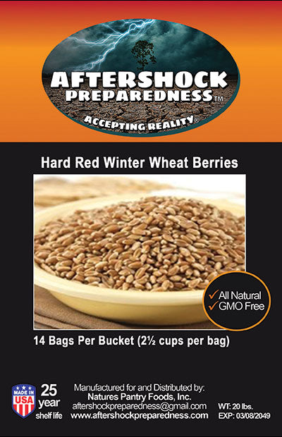 Hard Winter Wheat Berries( Long Term 14 Mylar Bags Per Bucket)