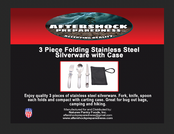 3 Piece Folding Stainless Steel Silverware