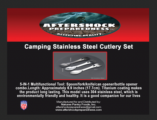 Camping Stainless Steel Cutlery Functional Multi-Tool Utensil