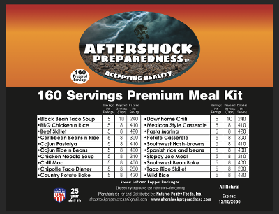 160 Serving Premium Meal Supply