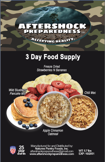 3 Day Food Supply ( Single Serving)