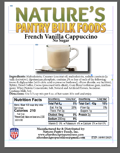 French Vanilla Cappuccino ( Sugar Free)
