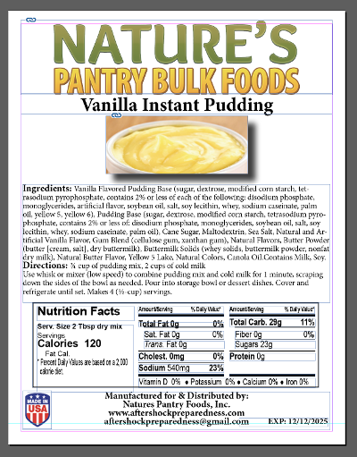 Old Fashioned Vanilla Instant Pudding
