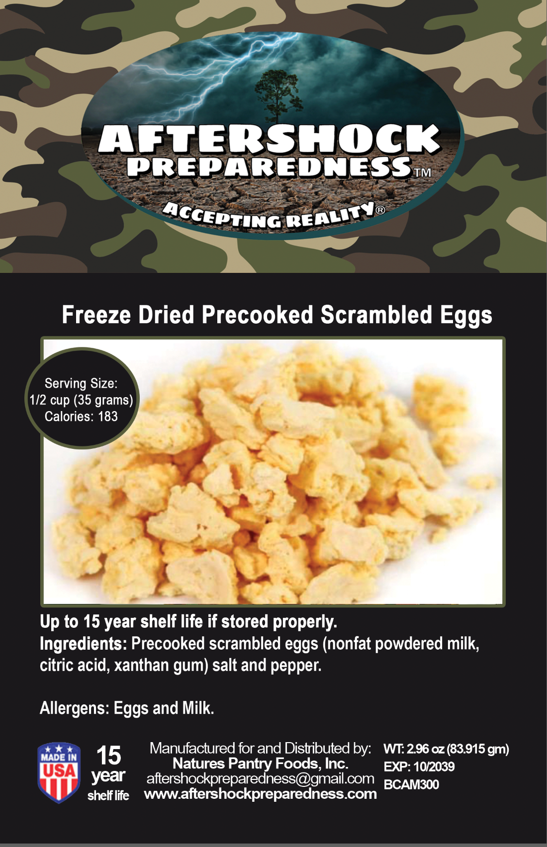 Single Serve Precooked scrambled eggs