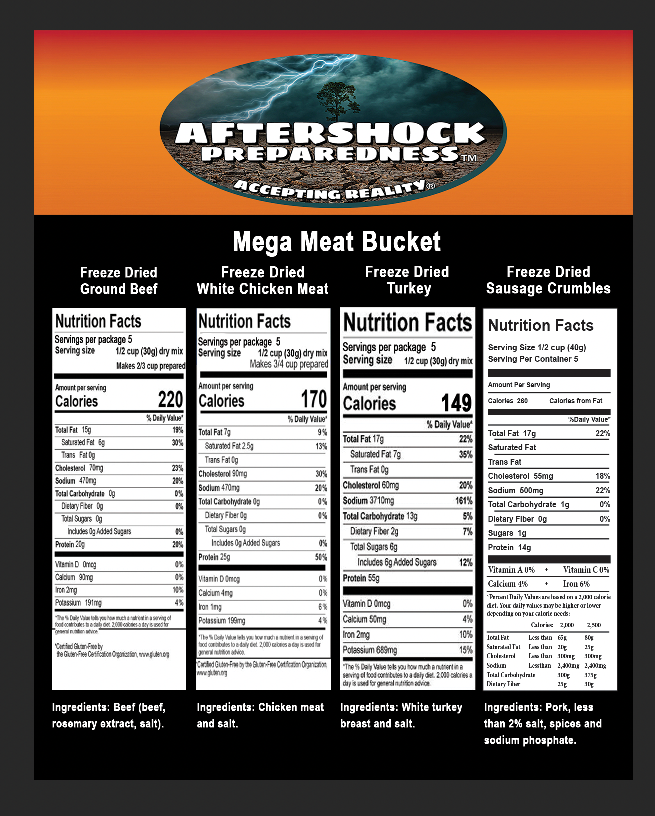 Freeze Dried Meat Bucket (assorted meats)