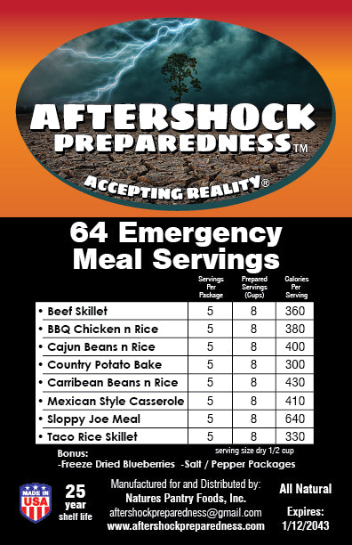 64 Emergency Food Servings Box