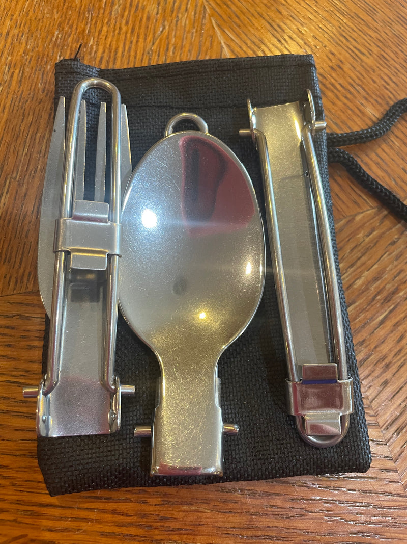 3 Piece Folding Stainless Steel Silverware