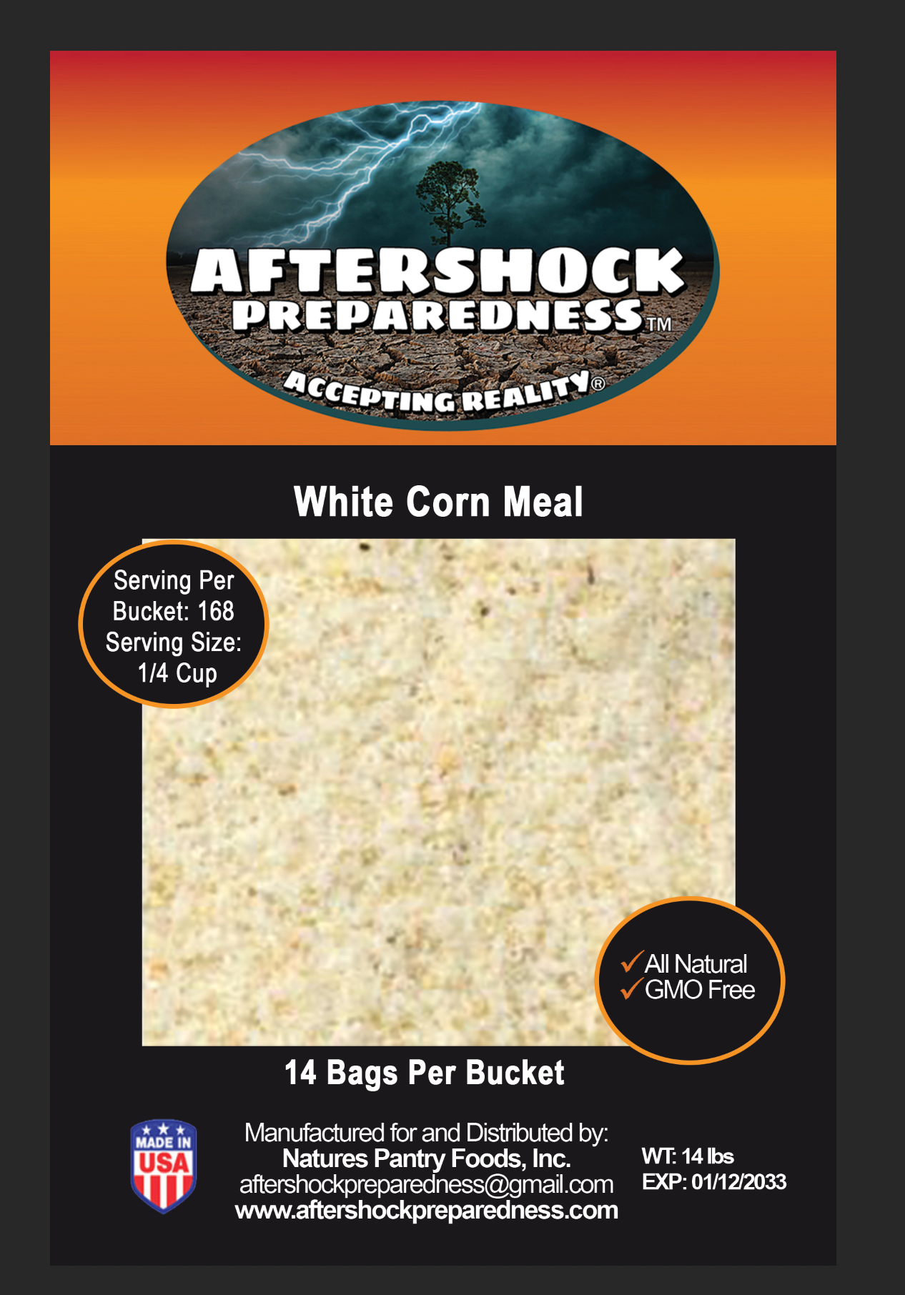 White Corn Meal Bucket