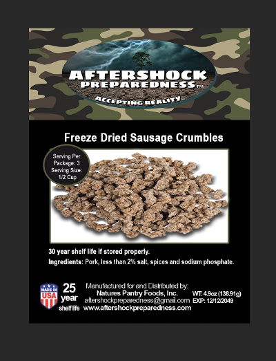 Freeze Dried Sausage Crumbles