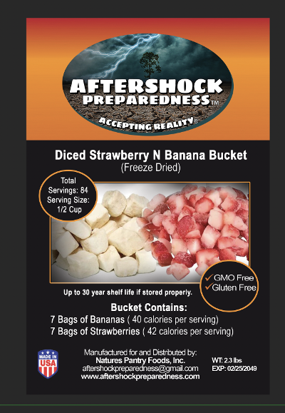 Diced Freeze Dried Strawberry & Banana Bucket