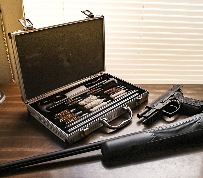 28 pc Universal Aluminum Case Gun Cleaning Kit