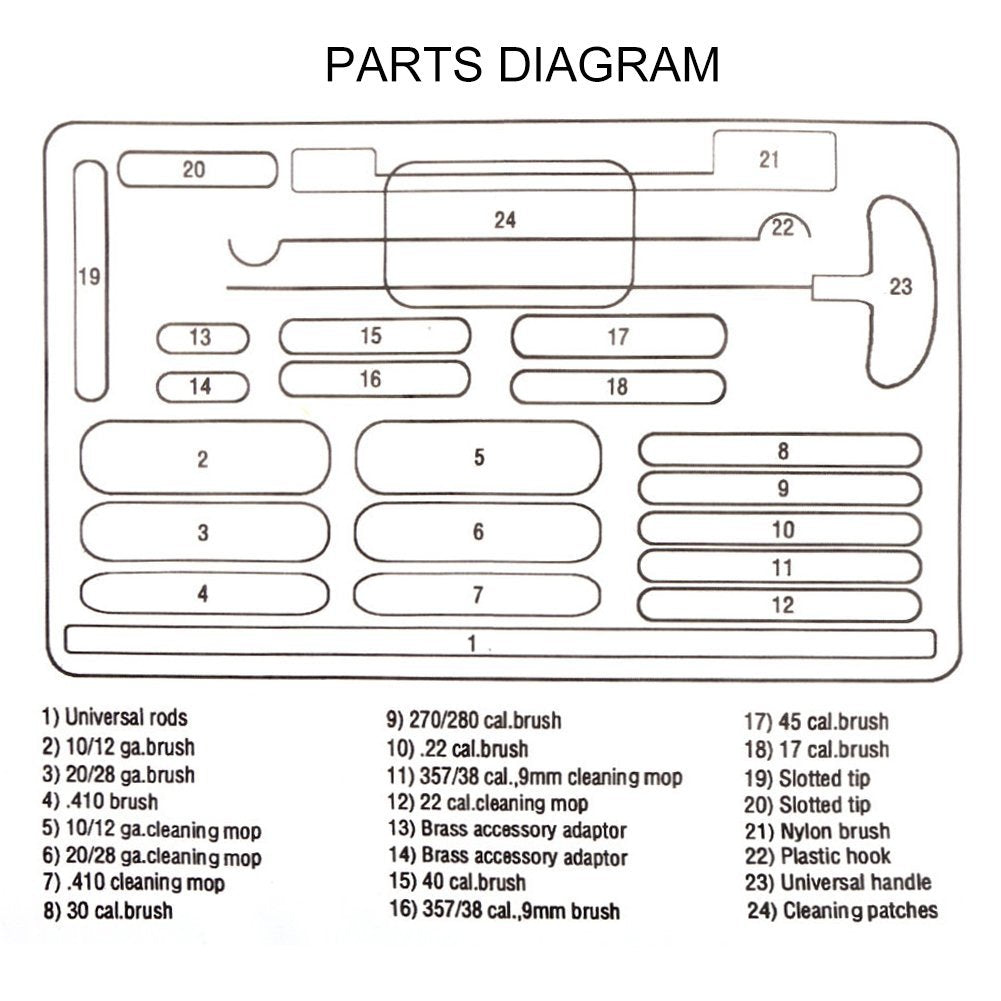 28 pc Universal Aluminum Case Gun Cleaning Kit