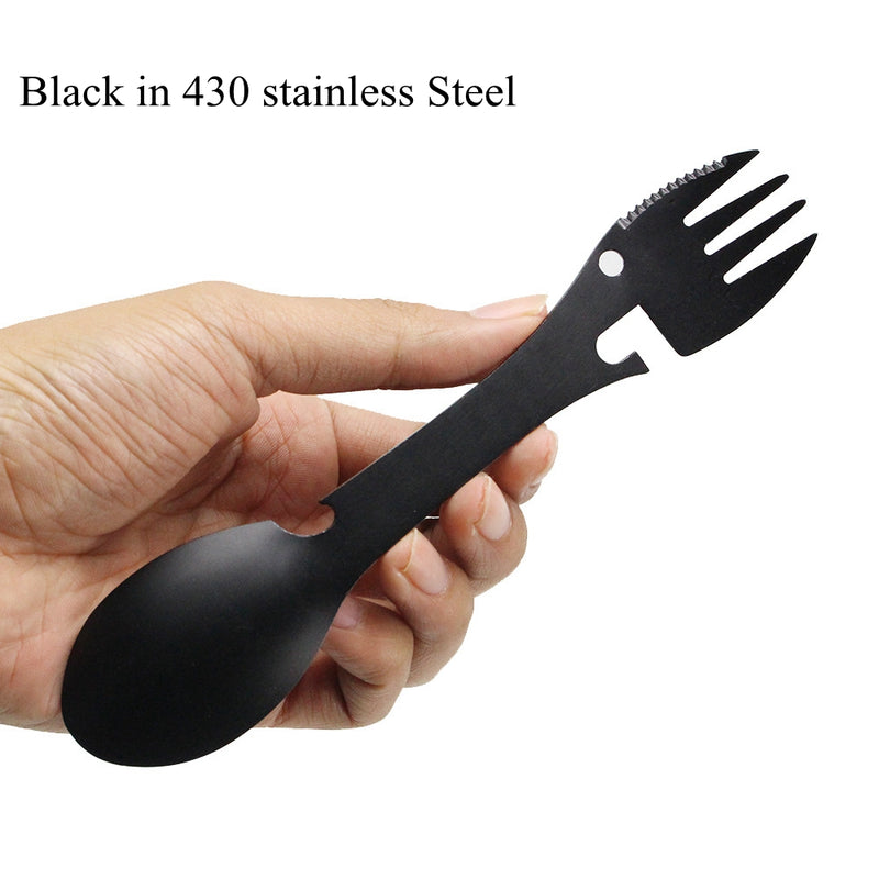 Camping Stainless Steel Cutlery Functional Multi-Tool Utensil