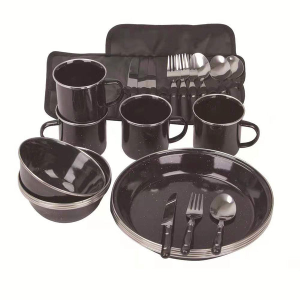 Outdoors Camping Enamelware Table Set