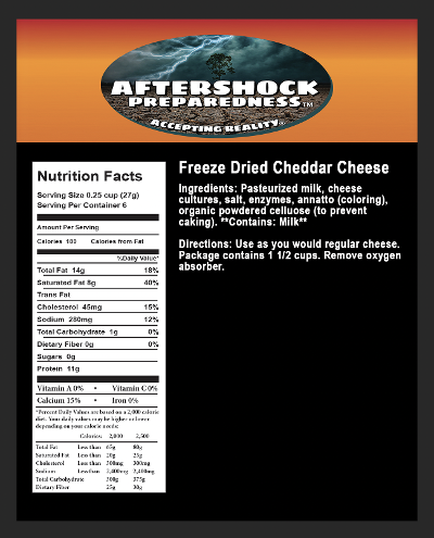 Freeze Dried Cheddar Cheese