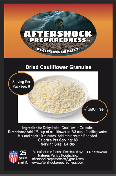 Dehydrated Cauliflower ( Riced)