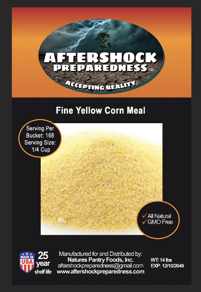 Fine Yellow Cornmeal Bucket ( Long Term, 14 bags per bucket)