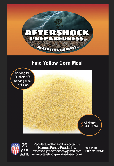Fine Yellow Cornmeal ( Long Term, 14 bags per bucket)