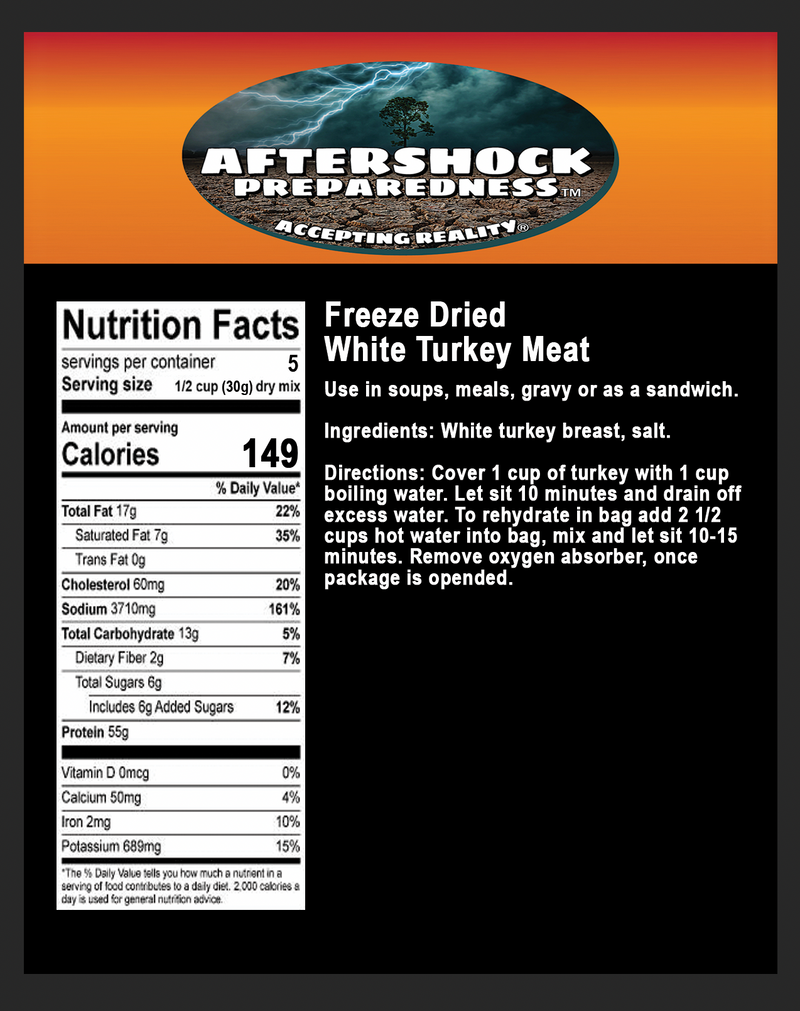 Freeze Dried White Turkey Meat